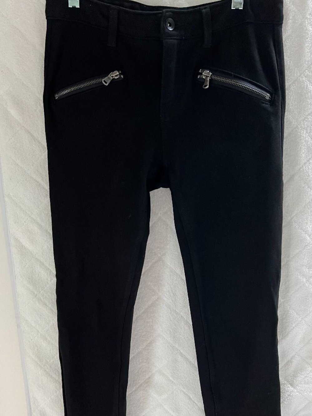 DKNY Jeans Black Skinny Pants - Zip Pockets Stretch Slim Leg - Size 2